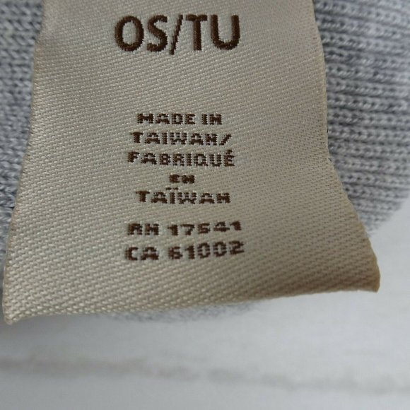 New UGG Solid Folded Cuff Beanie Women's Men's Unisex Wool-Blend Logo Gray OS - Picture 7 of 9